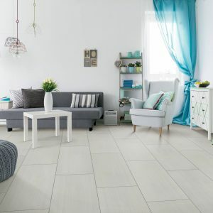 Tile floor in living room | Sackett's Flooring Solutions